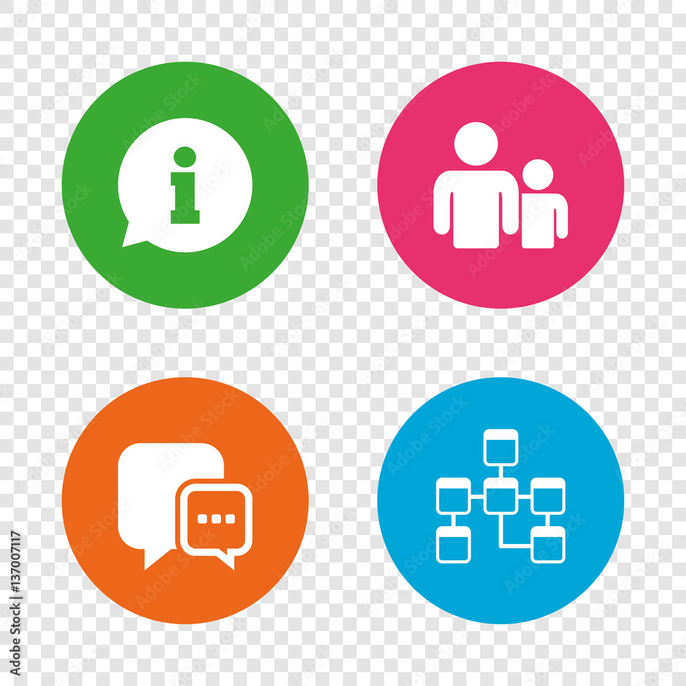 Information sign and group. Communication icons. Information sign and group. Communication icons.