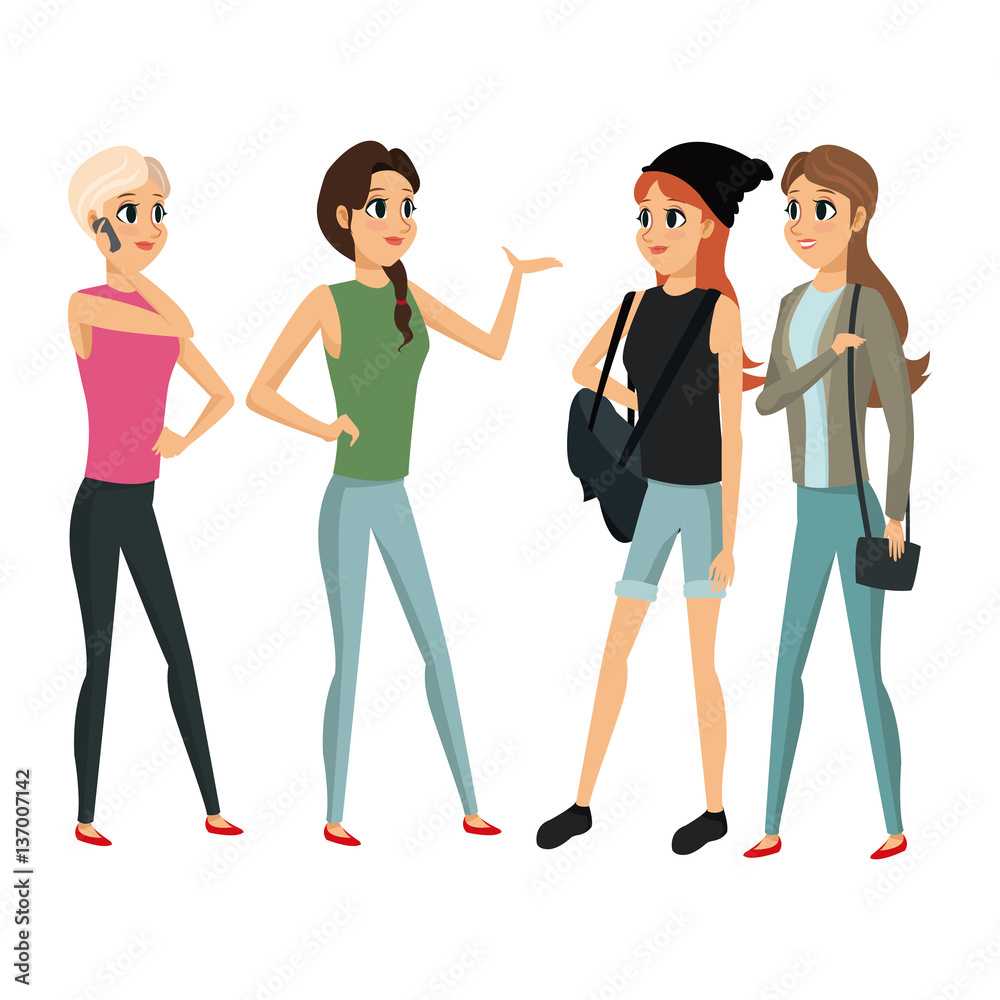 group people female talking vector illustration eps 10 group people female talking vector illustration eps 10