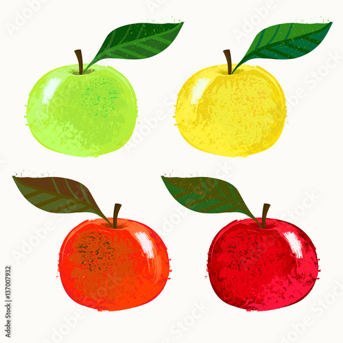 Vector illustration of apple fruits