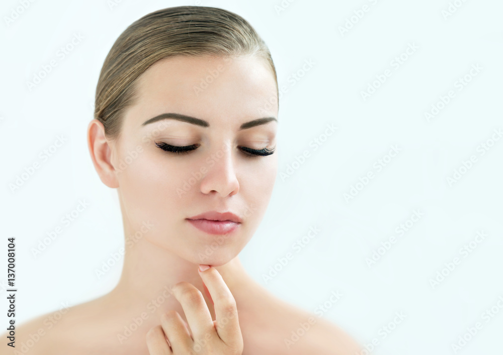 Beauty Model with Perfect Fresh Skin and Long Eyelashes. Beauty Model with Perfect Fresh Skin and Long Eyelashes.