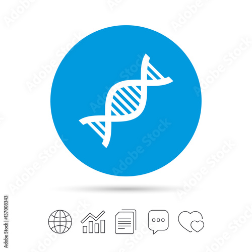 DNA sign icon. Deoxyribonucleic acid symbol.
