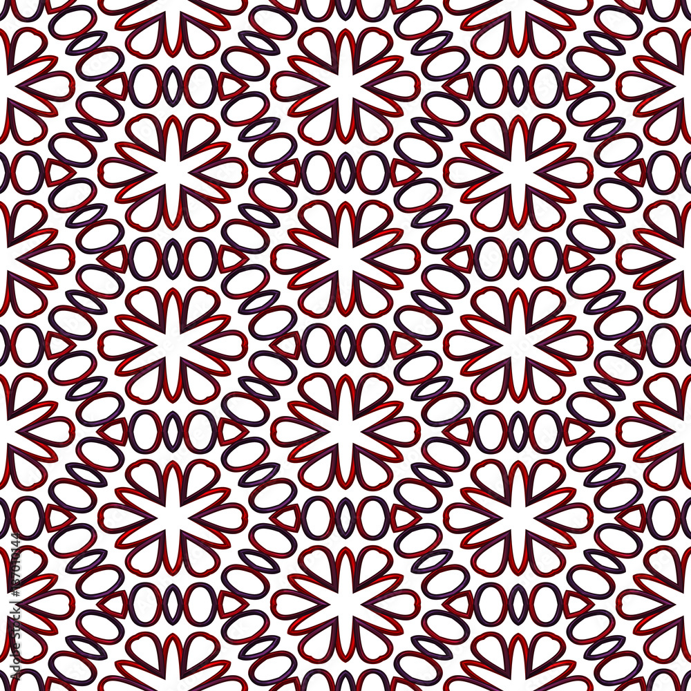 Ruby seamless pattern with curls on black Ruby seamless pattern with curls on black