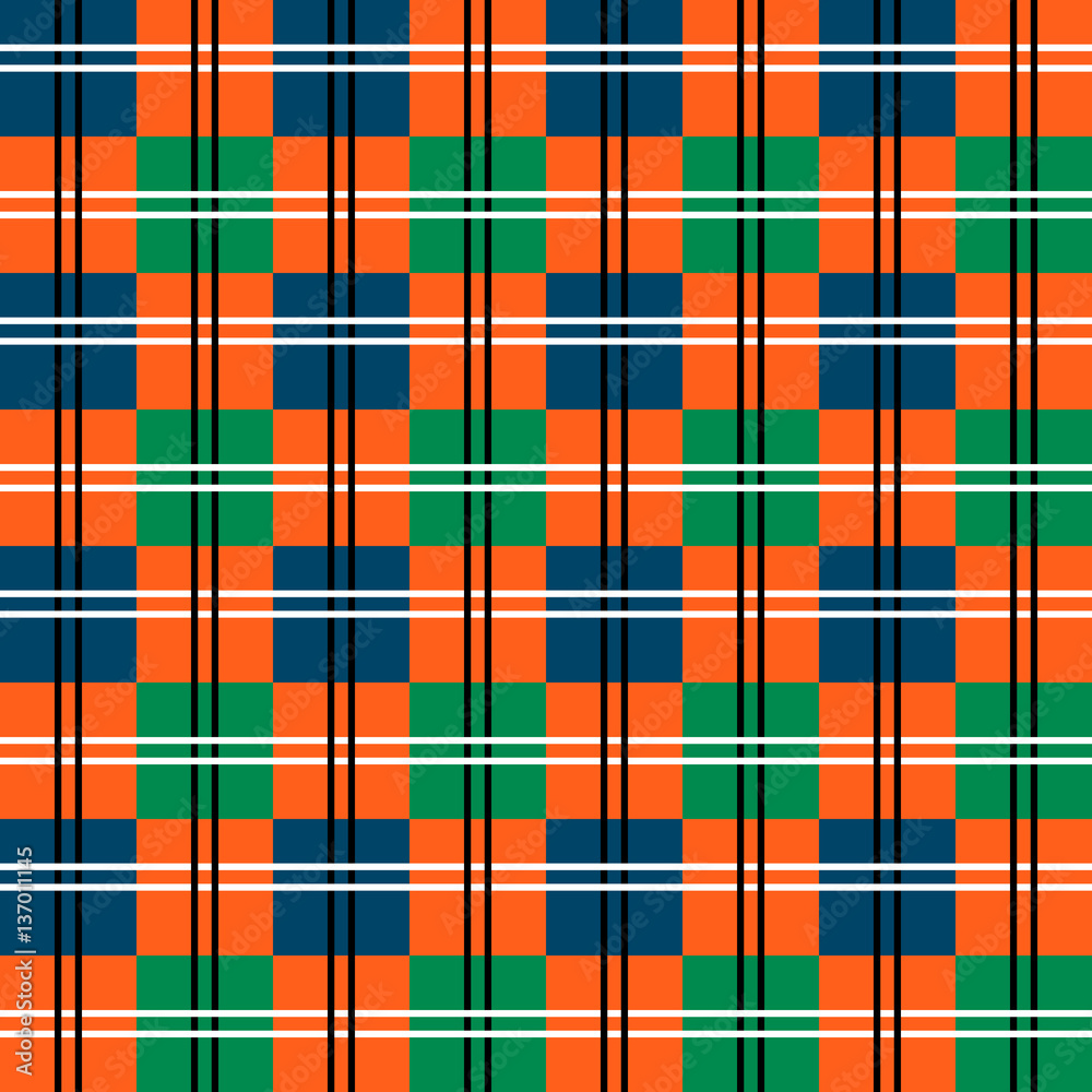 Seamless and colorful tartan pattern with stripes and squares as a background or for clothing purposes - Eps10 vector graphics and illustration Seamless and colorful tartan pattern with stripes and squares as a background or for clothing purposes - Eps10 vector graphics and illustration