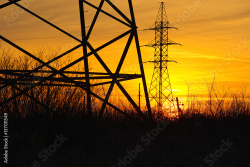 high-voltage towers © blacklight_trace