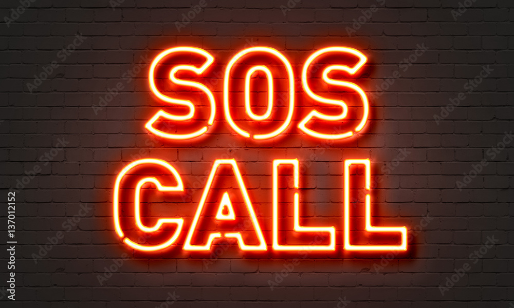 SOS call neon sign
