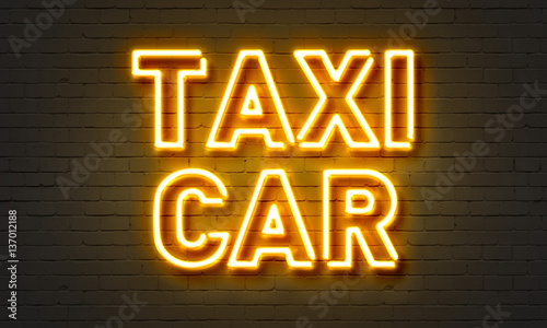 Taxi car neon sign