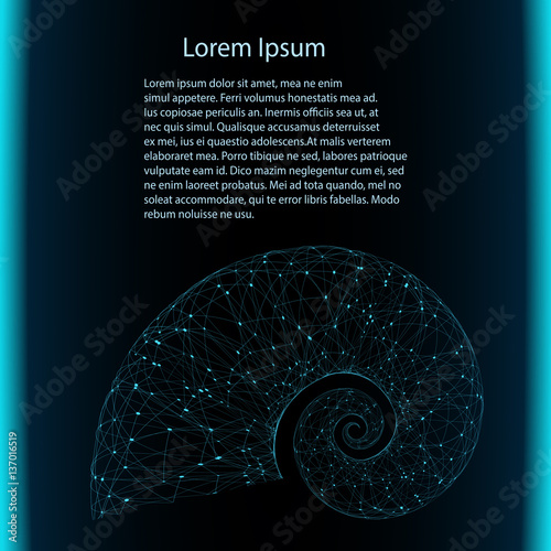 Business template - Spiral futuristic blue structure   - vector illustration   