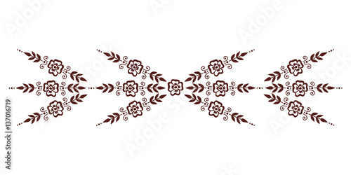 Henna tattoo mehndi flower template vector illustration.