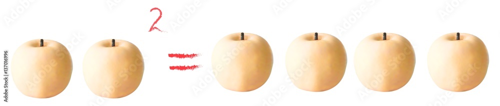 Foto Apple calculation   - vector illutration