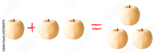 Apple calculation   - vector illutration 