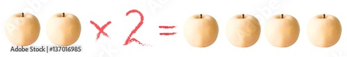Apple calculation   - vector illutration 