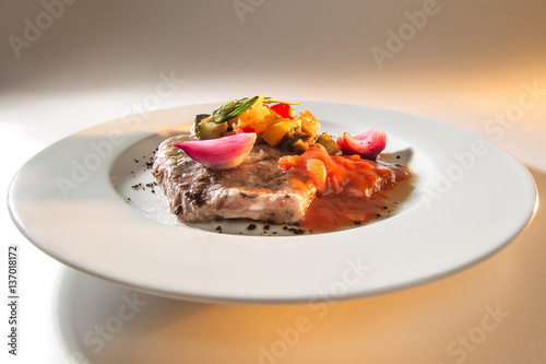 Pork with vegetables and he...