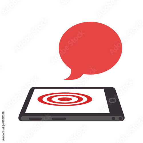 tech touch tablet with dialog callout box vector illustration vector illustration