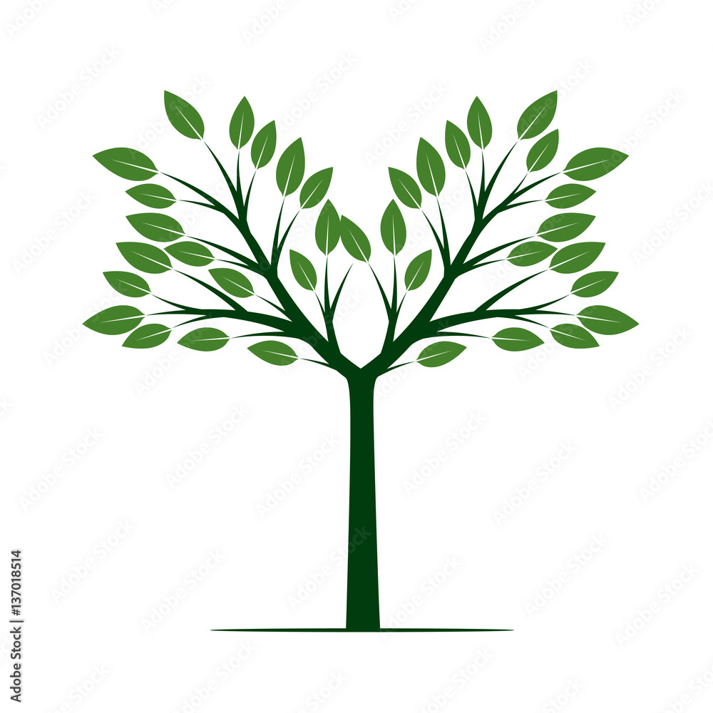 Green Tree with Leafs. Vector Illustration. Green Tree with Leafs. Vector Illustration.