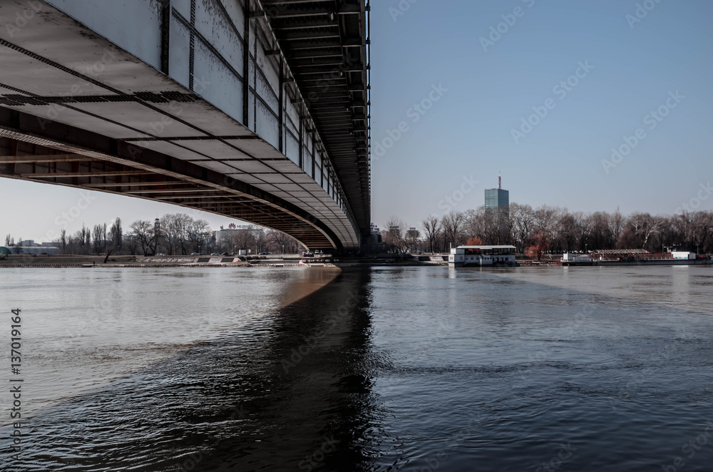 This foto was maded under the Branko bridge in Belgrade. Great view over the river and nice shadow on it.