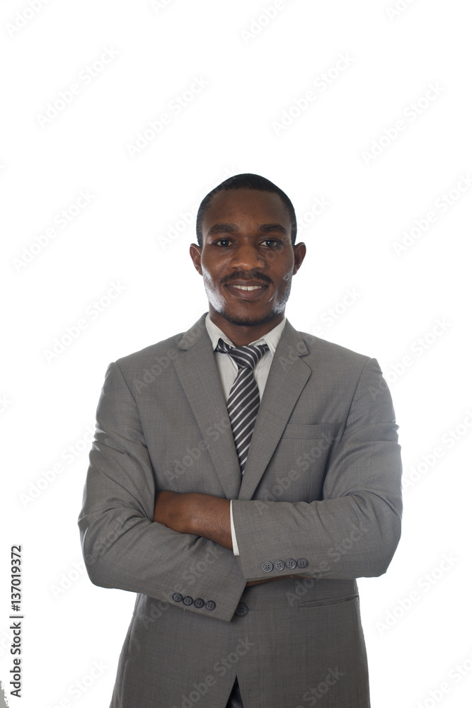 Confident young african american businessman smiling with confid Confident young african american businessman smiling with confid