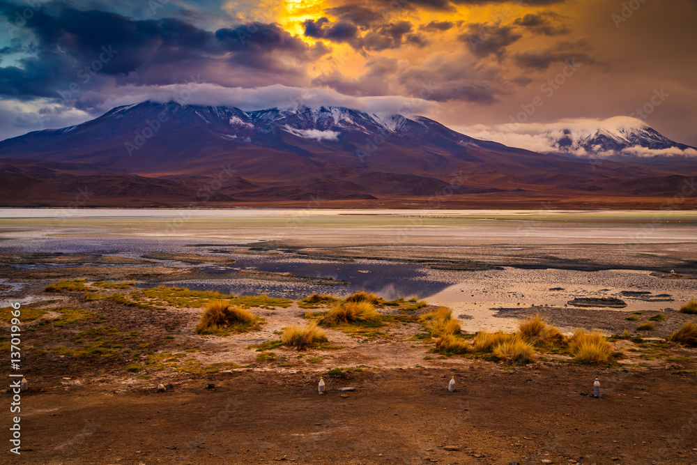 Sunset landscape in Bolivia
