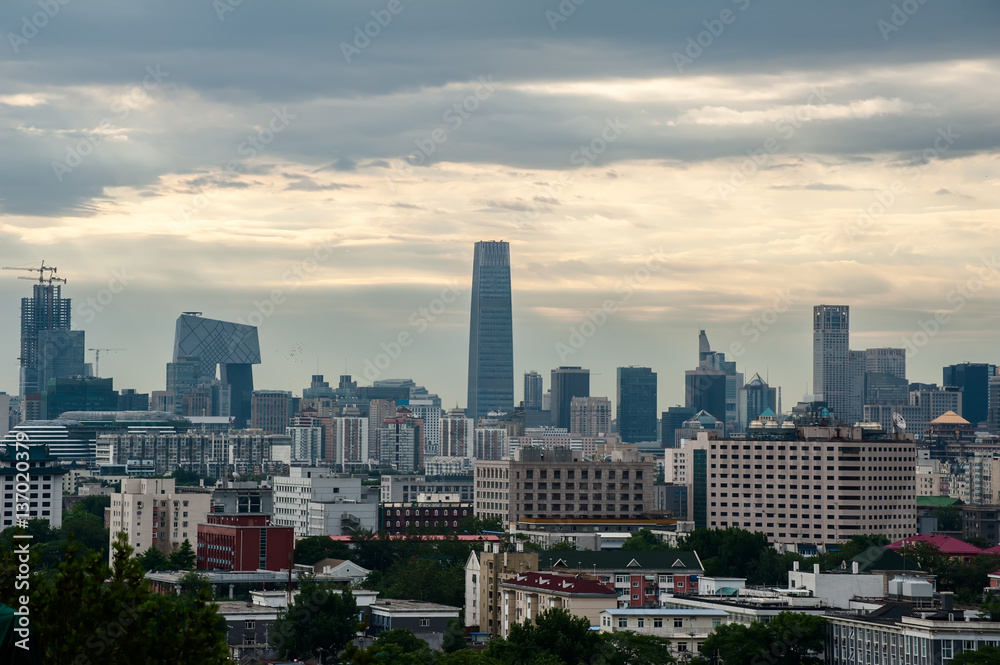 Cityscape of Beijing, view from Jingshan park.