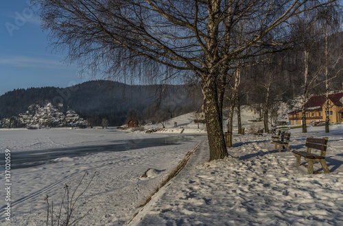 Winter cold morning in Dedinky village