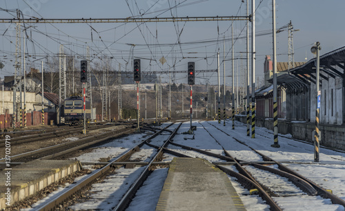 Railway track in Spisska Nova Ves station