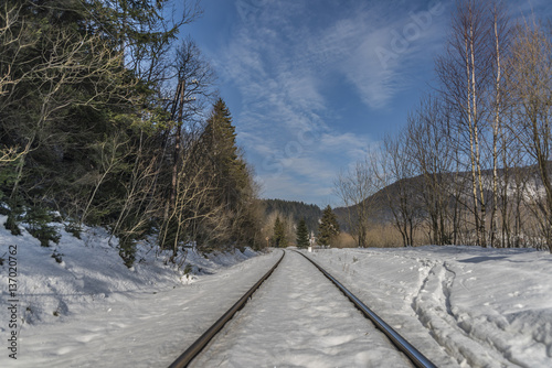 Railway track near village Dedinky photo