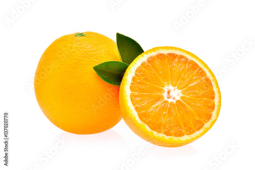 Orange fruit isolated on white background