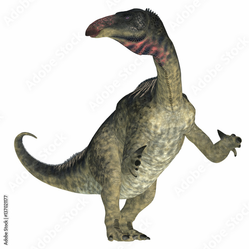 Lurdusaurus Dinosaur on White - Lurdusaurus was a herbivorous ornithopod iguanodont dinosaur that lived in Niger in the Cretaceous Period.