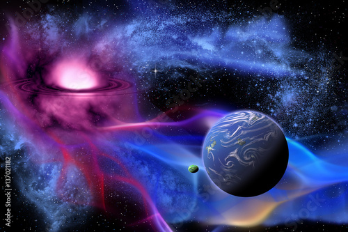 Fototapeta Naklejka Na Ścianę i Meble -  Exoplanet - An Exoplanet or extra solar is a planet that orbits a sun outside the solar system.