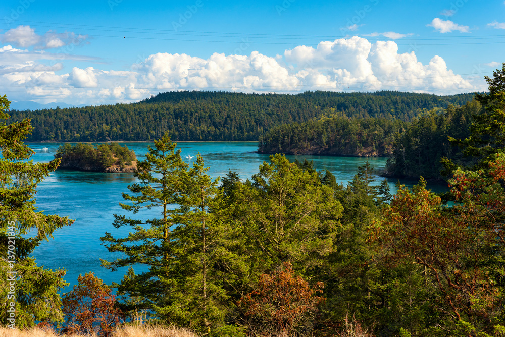 Scenic view from the top of Deception Pass, Washington