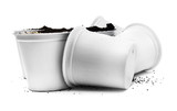 Isolated coffee cups on a white background.
