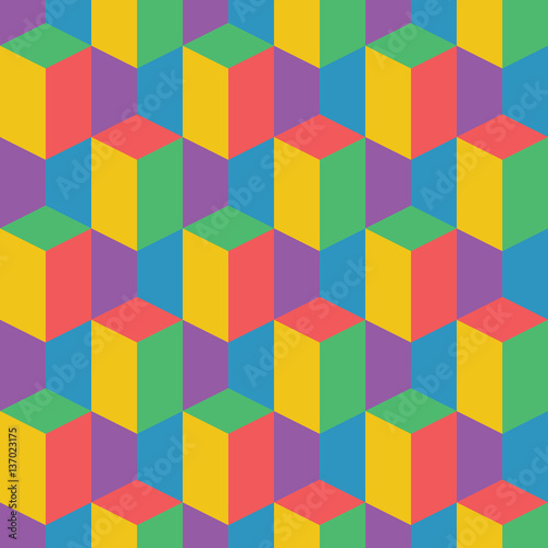 Vector abstract colorful geometric pattern retro style