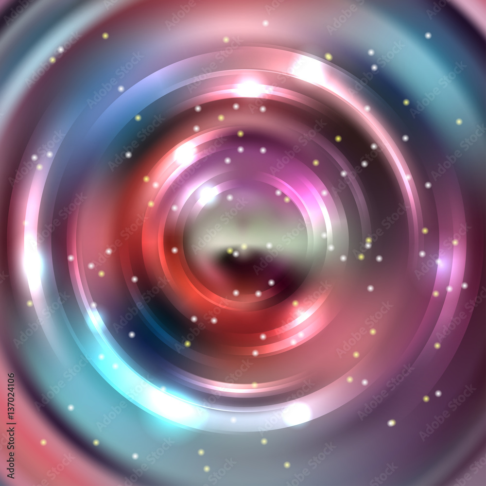 Vector round frame. Shining circle banner. Glowing spiral. Vector illustration. Pink, gray, blue colors. Vector round frame. Shining circle banner. Glowing spiral. Vector illustration. Pink, gray, blue colors.