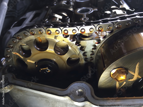 Close up car engine