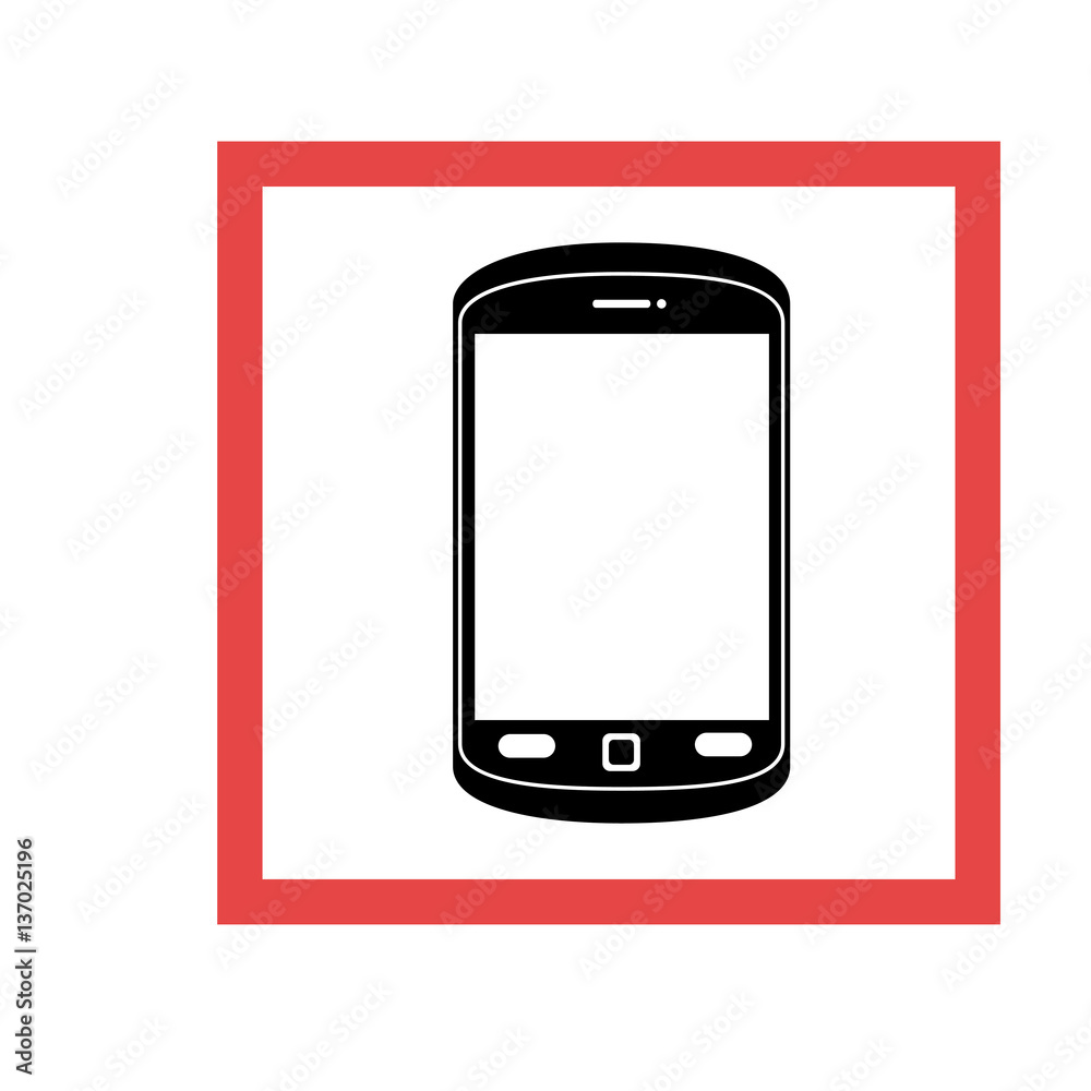 square frame with black contour cellphone vector illustration square frame with black contour cellphone vector illustration
