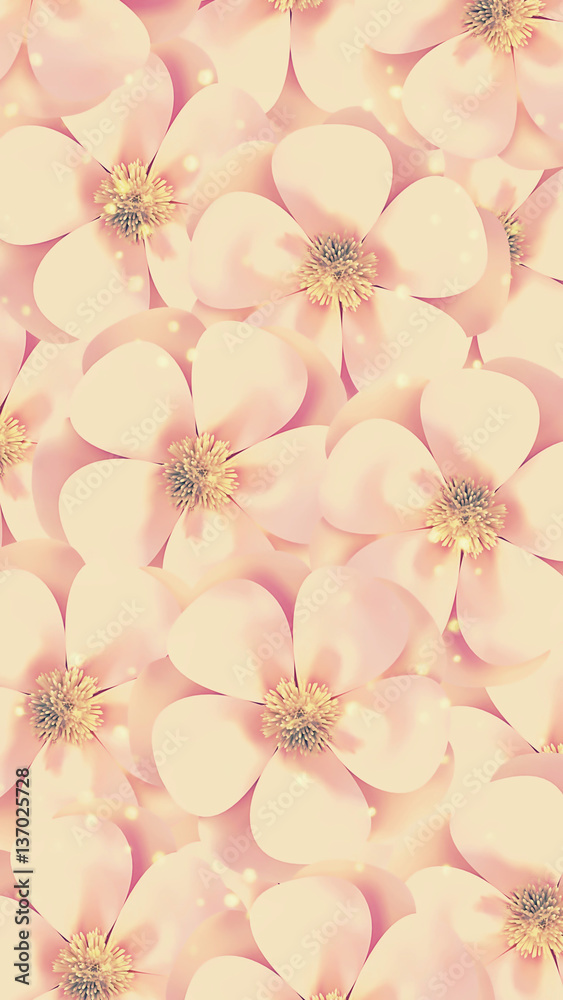 3d rendering picture of beautiful flowers. Abstract flower pattern