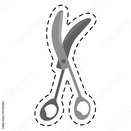 cartoon sccissors surgery tool icon vector illustration eps 10 photo