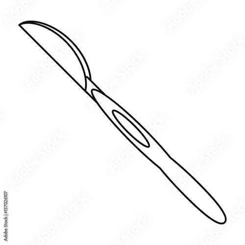 scalpel surgery tool hospital thin line vector illustration eps 10