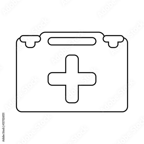 suitcase first aid medical thin line vector illustration eps 10