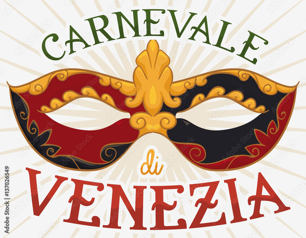 Masque Colombina avec rubans pour la célébration du Carnaval de Venise,  Illustration vectorielle Vecteur par ©PenWin 141941664