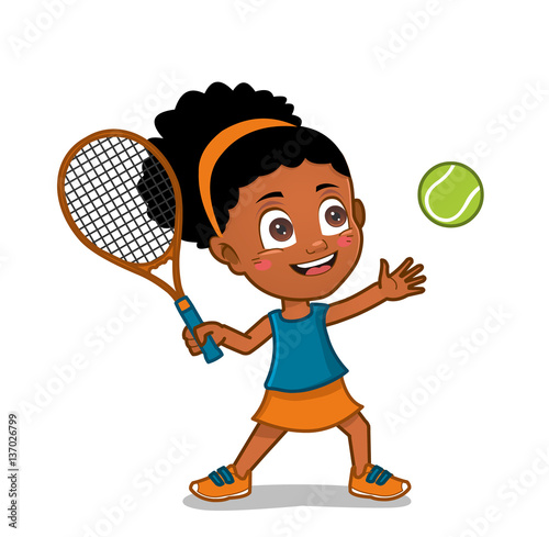 Girl playing tennis