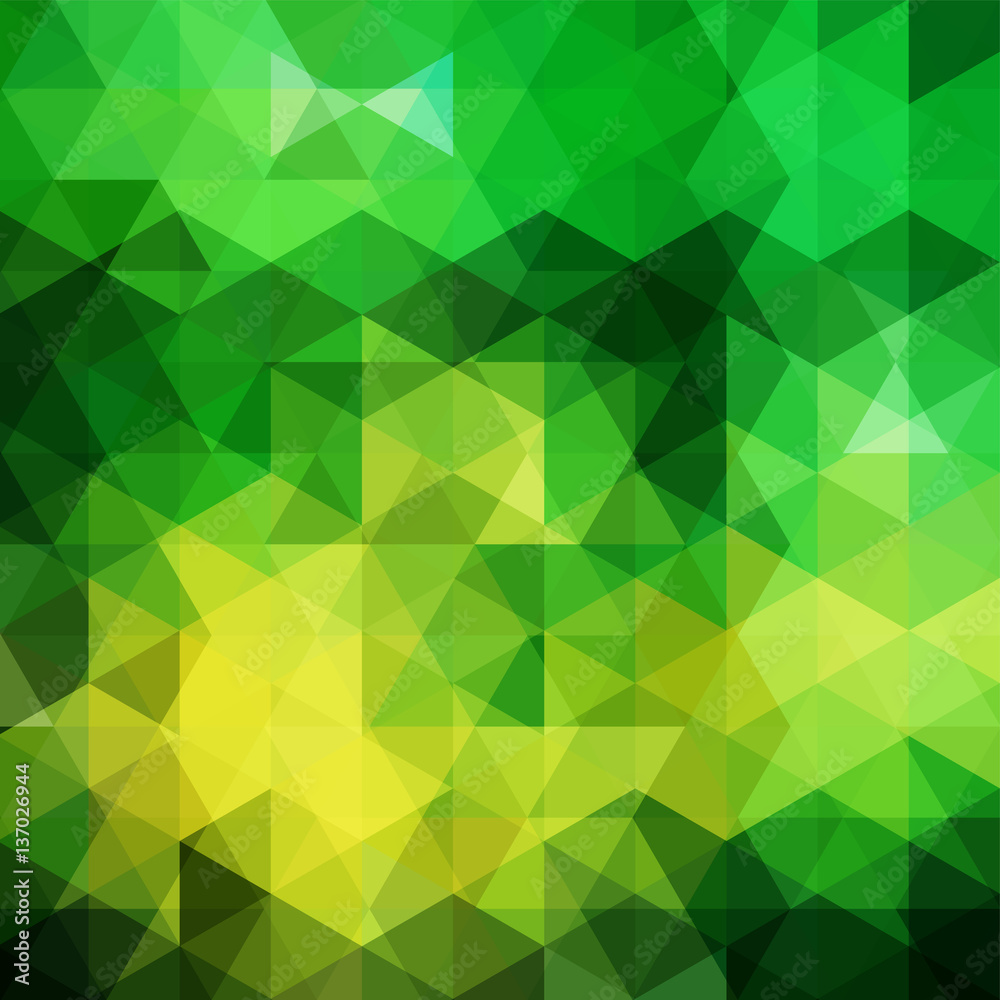 Triangle green vector background. Can be used in cover design, book design, website background. Vector illustration