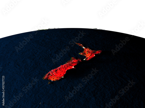 New Zealand from space at night