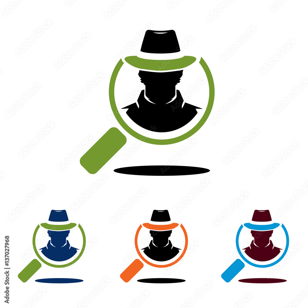 Search Find Spy Cowboy Detective Magnifying Glass Logo Stock Vector | Adobe  Stock