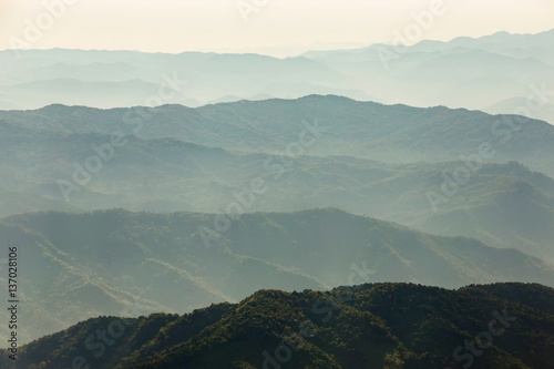 Layers of mountain and misty  north of Thailand.