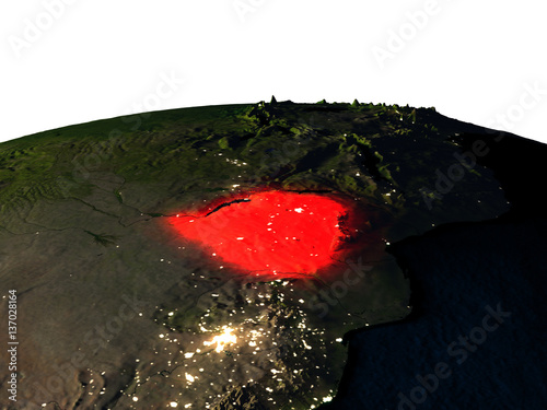 Zimbabwe from space at night