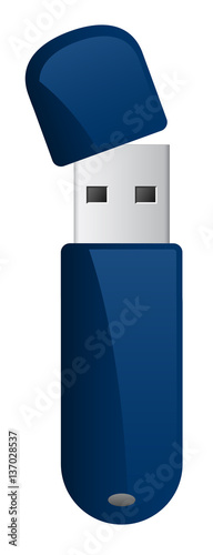 vector blue usb flash drive