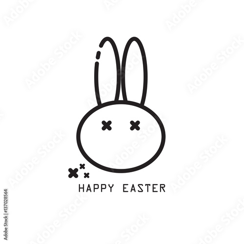 Happy easter vector. Icon rabbit.  Icon for web and mobile devices.