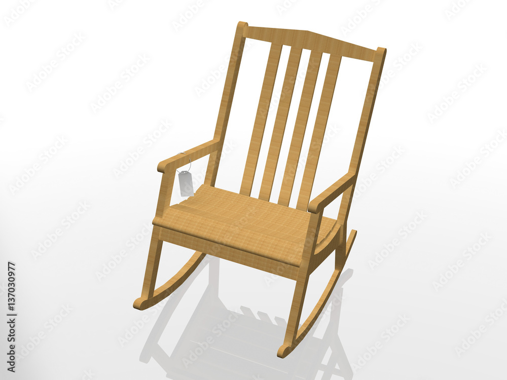 rocking chair on white (high resolution 3D image) 3D illustratio