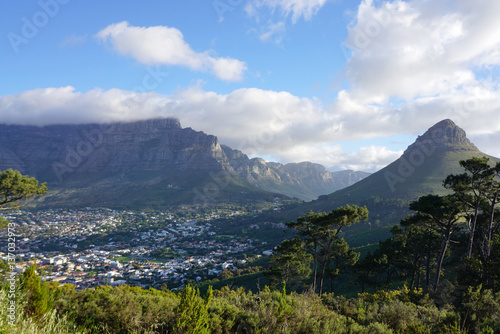 Beautiful landscape of the cape town with famous table mountain