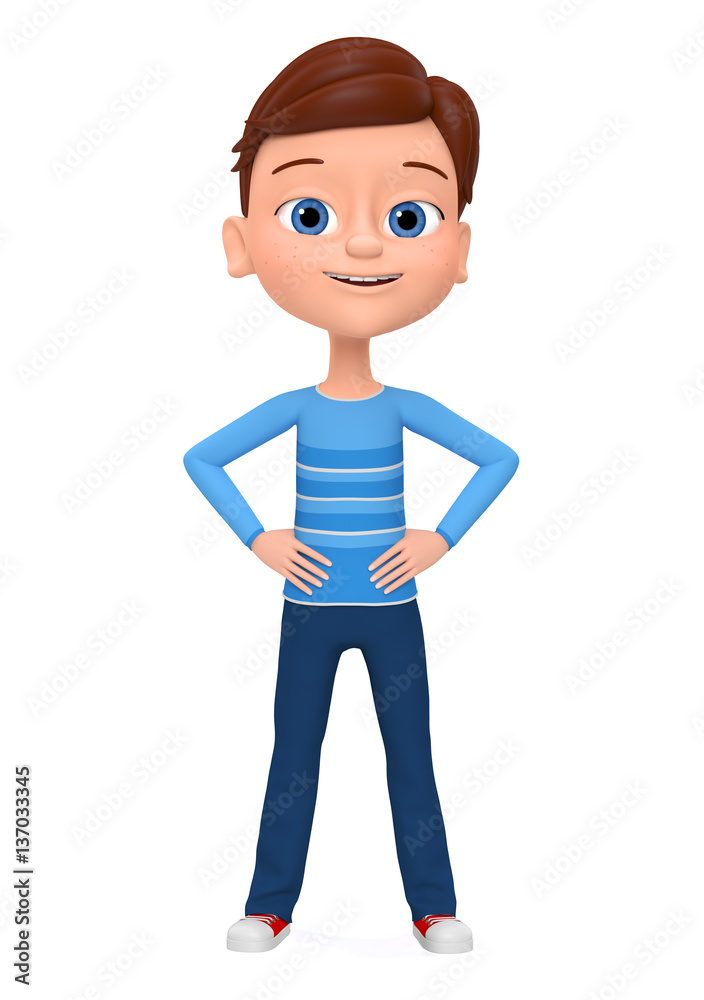Happy guy isolated on a white background. 3d render illustration Happy guy isolated on a white background. 3d render illustration